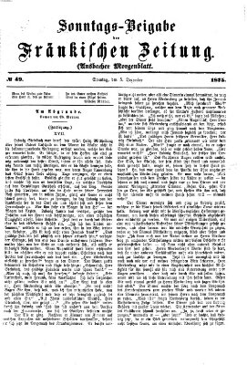 Fränkische Zeitung (Ansbacher Morgenblatt) Sonntag 5. Dezember 1875