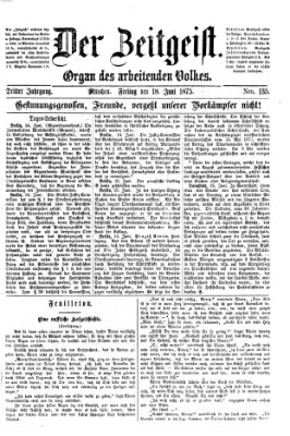 Der Zeitgeist Freitag 18. Juni 1875