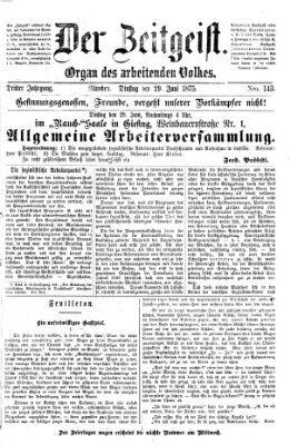 Der Zeitgeist Dienstag 29. Juni 1875