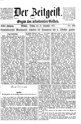 Der Zeitgeist Dienstag 21. September 1875
