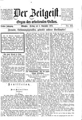 Der Zeitgeist Freitag 5. November 1875