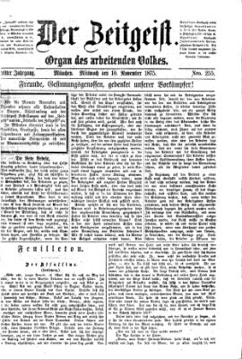 Der Zeitgeist Mittwoch 10. November 1875