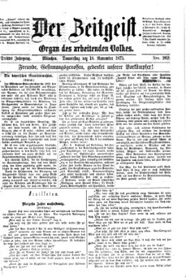 Der Zeitgeist Donnerstag 18. November 1875