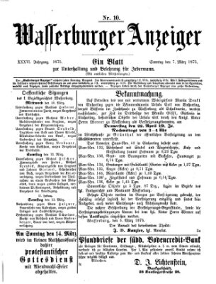 Wasserburger Anzeiger (Wasserburger Wochenblatt) Sonntag 7. März 1875