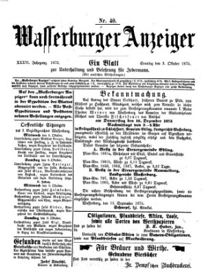 Wasserburger Anzeiger (Wasserburger Wochenblatt) Sonntag 3. Oktober 1875