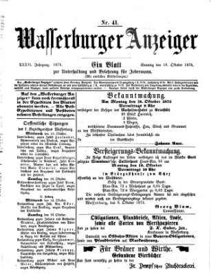 Wasserburger Anzeiger (Wasserburger Wochenblatt) Sonntag 10. Oktober 1875