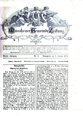 Münchener Gemeinde-Zeitung Donnerstag 7. Januar 1875