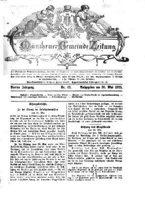 Münchener Gemeinde-Zeitung Sonntag 30. Mai 1875