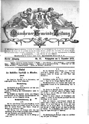 Münchener Gemeinde-Zeitung Sonntag 5. Dezember 1875