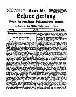 Bayerische Lehrerzeitung Freitag 2. April 1875