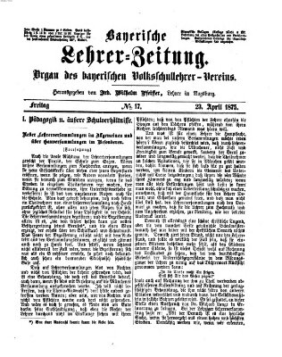 Bayerische Lehrerzeitung Freitag 23. April 1875