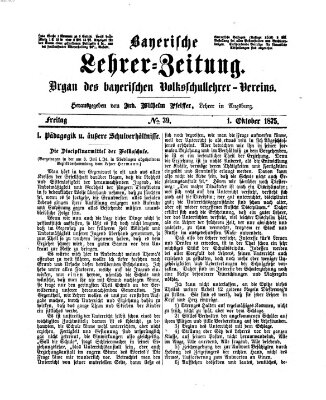 Bayerische Lehrerzeitung Freitag 1. Oktober 1875