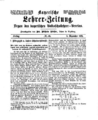 Bayerische Lehrerzeitung Freitag 3. Dezember 1875