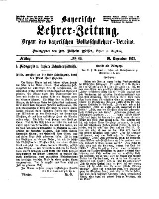 Bayerische Lehrerzeitung Freitag 10. Dezember 1875