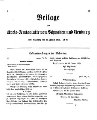 Königlich Bayerisches Kreis-Amtsblatt von Schwaben und Neuburg Mittwoch 27. Januar 1875