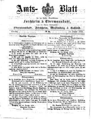 Amtsblatt für die Königlichen Bezirksämter Forchheim und Ebermannstadt sowie für die Königliche Stadt Forchheim Dienstag 19. Januar 1875