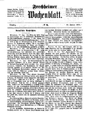 Amtsblatt für die Königlichen Bezirksämter Forchheim und Ebermannstadt sowie für die Königliche Stadt Forchheim Dienstag 19. Januar 1875