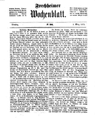 Amtsblatt für die Königlichen Bezirksämter Forchheim und Ebermannstadt sowie für die Königliche Stadt Forchheim Dienstag 2. März 1875