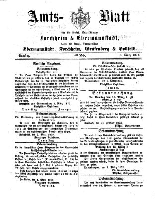 Amtsblatt für die Königlichen Bezirksämter Forchheim und Ebermannstadt sowie für die Königliche Stadt Forchheim Samstag 6. März 1875