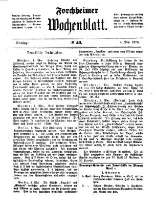 Amtsblatt für die Königlichen Bezirksämter Forchheim und Ebermannstadt sowie für die Königliche Stadt Forchheim Dienstag 4. Mai 1875