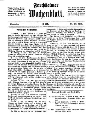 Amtsblatt für die Königlichen Bezirksämter Forchheim und Ebermannstadt sowie für die Königliche Stadt Forchheim Donnerstag 20. Mai 1875