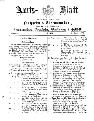 Amtsblatt für die Königlichen Bezirksämter Forchheim und Ebermannstadt sowie für die Königliche Stadt Forchheim Donnerstag 5. August 1875