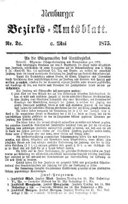 Neuburger Bezirks-Amtsblatt Donnerstag 6. Mai 1875