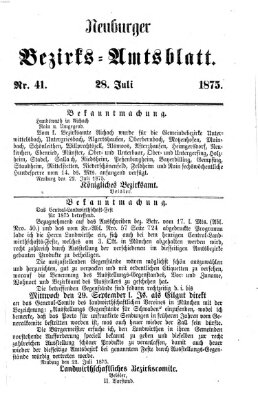 Neuburger Bezirks-Amtsblatt Mittwoch 28. Juli 1875