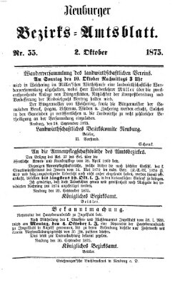 Neuburger Bezirks-Amtsblatt Samstag 2. Oktober 1875