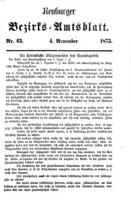 Neuburger Bezirks-Amtsblatt Donnerstag 4. November 1875