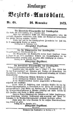 Neuburger Bezirks-Amtsblatt Freitag 26. November 1875