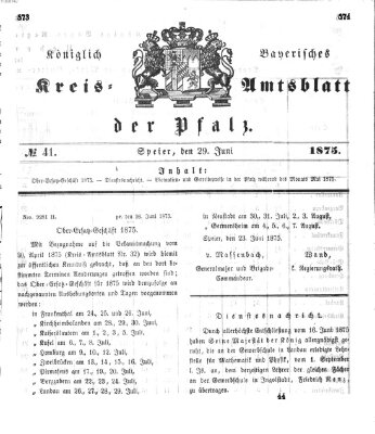 Königlich-bayerisches Kreis-Amtsblatt der Pfalz (Königlich bayerisches Amts- und Intelligenzblatt für die Pfalz) Dienstag 29. Juni 1875