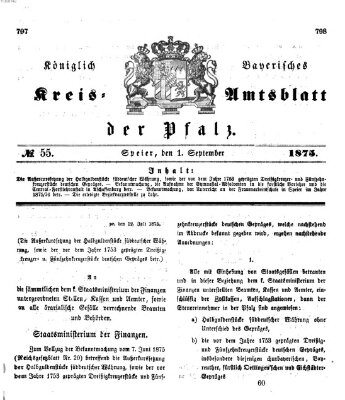 Königlich-bayerisches Kreis-Amtsblatt der Pfalz (Königlich bayerisches Amts- und Intelligenzblatt für die Pfalz) Mittwoch 1. September 1875