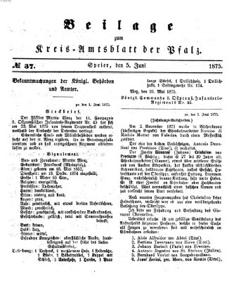 Königlich-bayerisches Kreis-Amtsblatt der Pfalz (Königlich bayerisches Amts- und Intelligenzblatt für die Pfalz) Samstag 5. Juni 1875