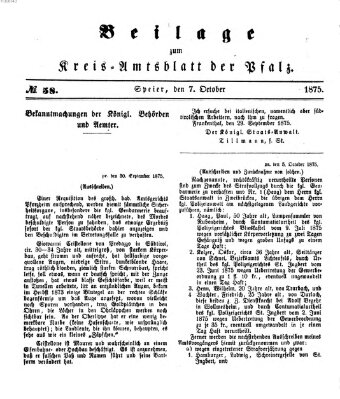 Königlich-bayerisches Kreis-Amtsblatt der Pfalz (Königlich bayerisches Amts- und Intelligenzblatt für die Pfalz) Donnerstag 7. Oktober 1875