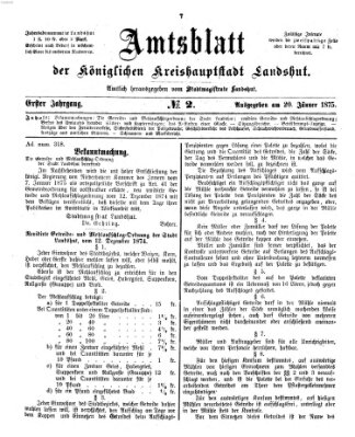 Amtsblatt der Stadt Landshut Mittwoch 20. Januar 1875