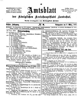 Amtsblatt der Stadt Landshut Mittwoch 3. März 1875