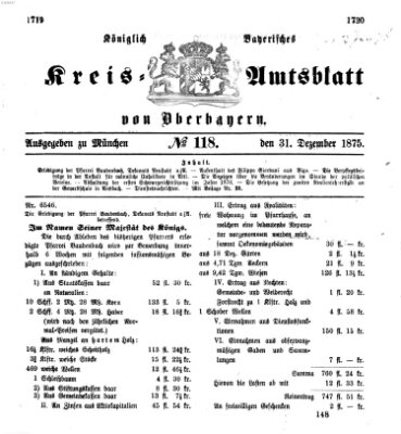 Königlich-bayerisches Kreis-Amtsblatt von Oberbayern (Münchner Intelligenzblatt) Freitag 31. Dezember 1875