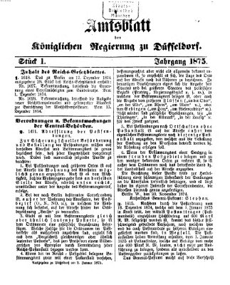 Amtsblatt für den Regierungsbezirk Düsseldorf Samstag 2. Januar 1875