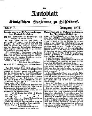 Amtsblatt für den Regierungsbezirk Düsseldorf Samstag 13. Februar 1875