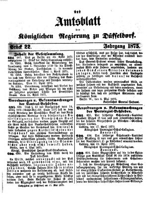Amtsblatt für den Regierungsbezirk Düsseldorf Samstag 15. Mai 1875