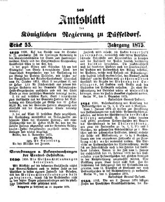 Amtsblatt für den Regierungsbezirk Düsseldorf Samstag 18. Dezember 1875