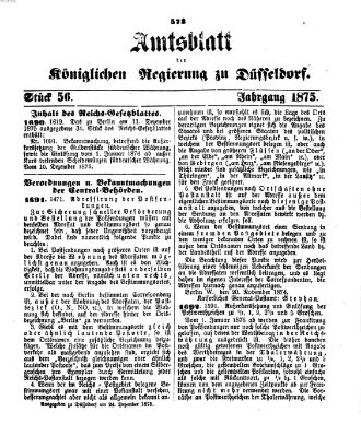 Amtsblatt für den Regierungsbezirk Düsseldorf Freitag 24. Dezember 1875