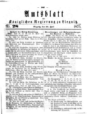 Amts-Blatt der Preußischen Regierung zu Liegnitz Samstag 10. Juli 1875