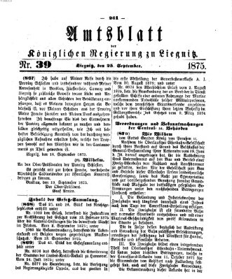 Amts-Blatt der Preußischen Regierung zu Liegnitz Samstag 25. September 1875