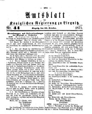 Amts-Blatt der Preußischen Regierung zu Liegnitz Samstag 30. Oktober 1875
