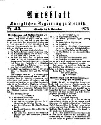 Amts-Blatt der Preußischen Regierung zu Liegnitz Samstag 6. November 1875
