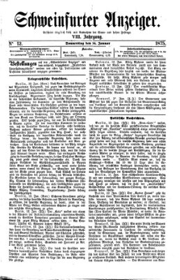 Schweinfurter Anzeiger Donnerstag 14. Januar 1875