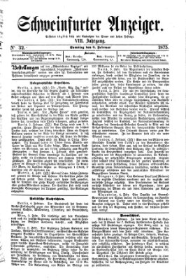 Schweinfurter Anzeiger Samstag 6. Februar 1875