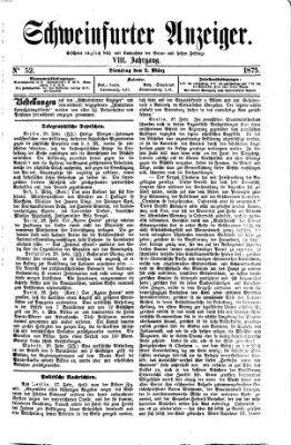 Schweinfurter Anzeiger Dienstag 2. März 1875